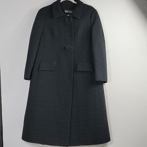Vintage Rare Bonwit Teller Black Wool Coat